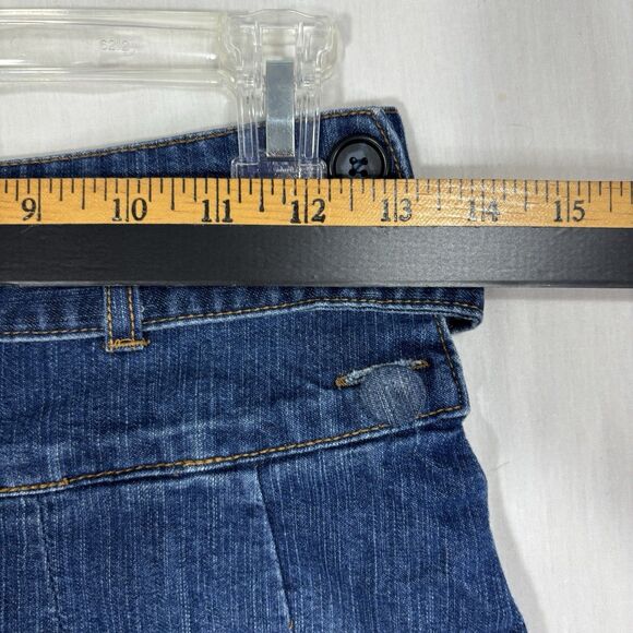 Denim Pleated Belted Mini Skirt Girls Sz 10 Medium Wash Y2K Academia Casual - Picture 6 of 9